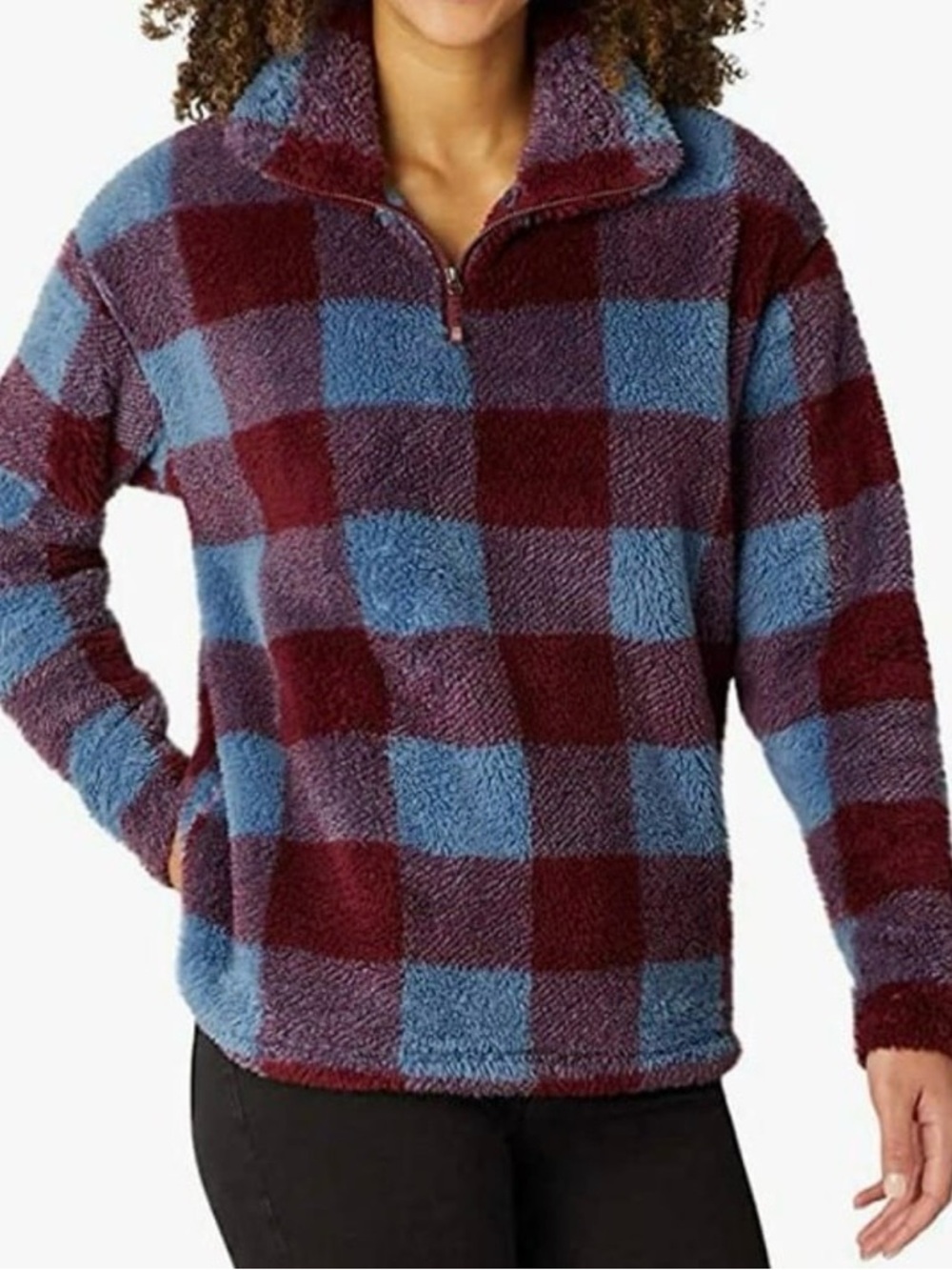 Eddie Bauer Womens Midweight Plush Quarter Zip Fleece Pullover